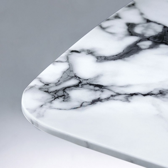tables de salle à manger contemporaines modernes en marbre de placage crème