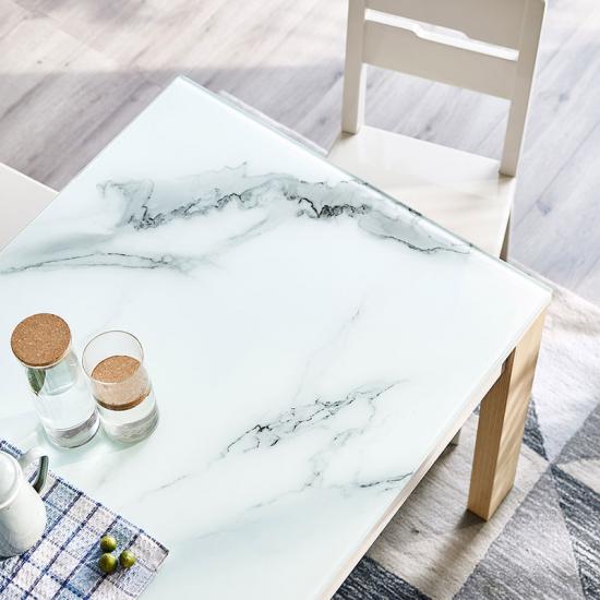  Linsy Milieu de siècle Table à manger de cuisine avec fausse table de marbre br1r-e 