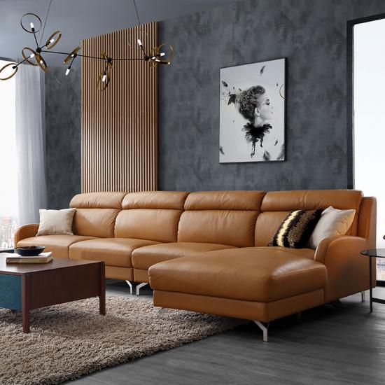Modern L Shaped Leather Sofa