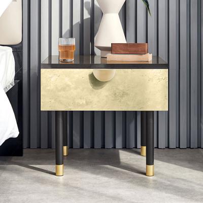 Nordic style night stand with gold leg