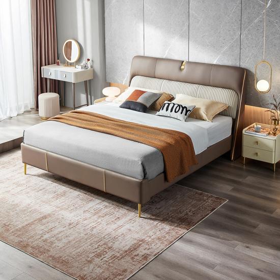 Large Light Luxury Leather Soft Bed