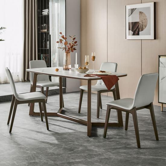 New Household Marble Rectangular Dining Table Set