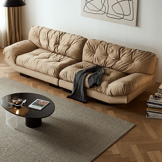 LINSY doux confortable marron grand canapé-lit repose-mains TBS009
