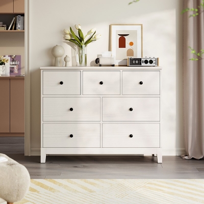 Simple White Cabinet with Drawers