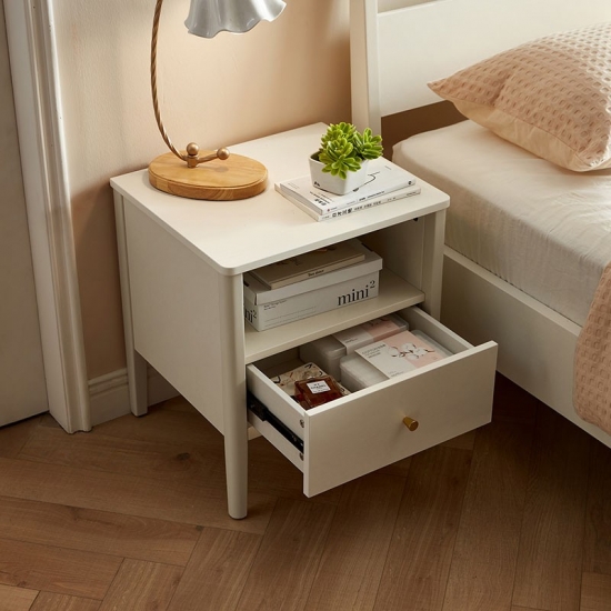 Modern Night Stand White Color Bedside Table