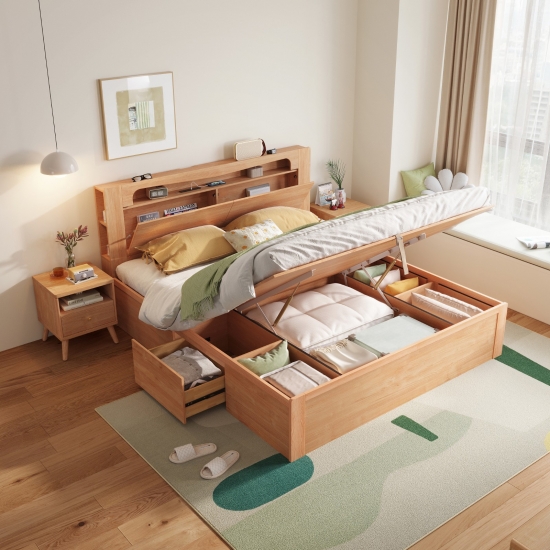Modern Queen Size Bed with Storage