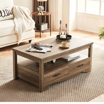 America Wood Coffee Table with Drawers