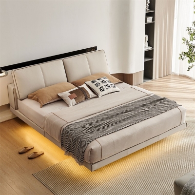 Modern Bedroom Furniture Leather Suspended Bed