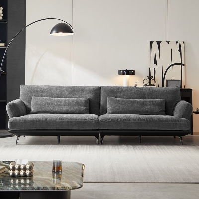 Italian Stlye Black and Grey Fabric Sofa