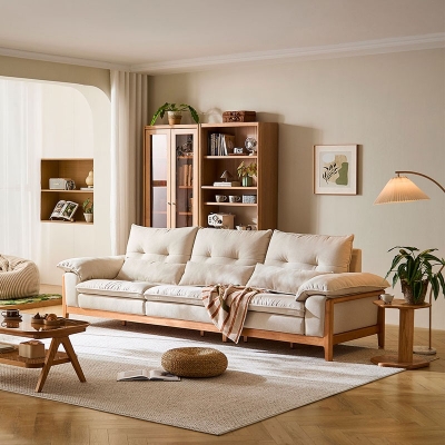 White Color Timeless Design Fabric Sofa