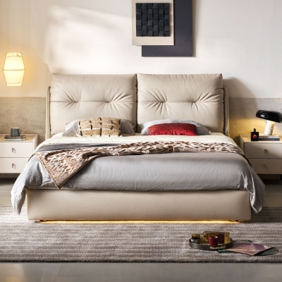 Genuine leather bed