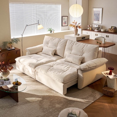 Convertible fabric sofa bed