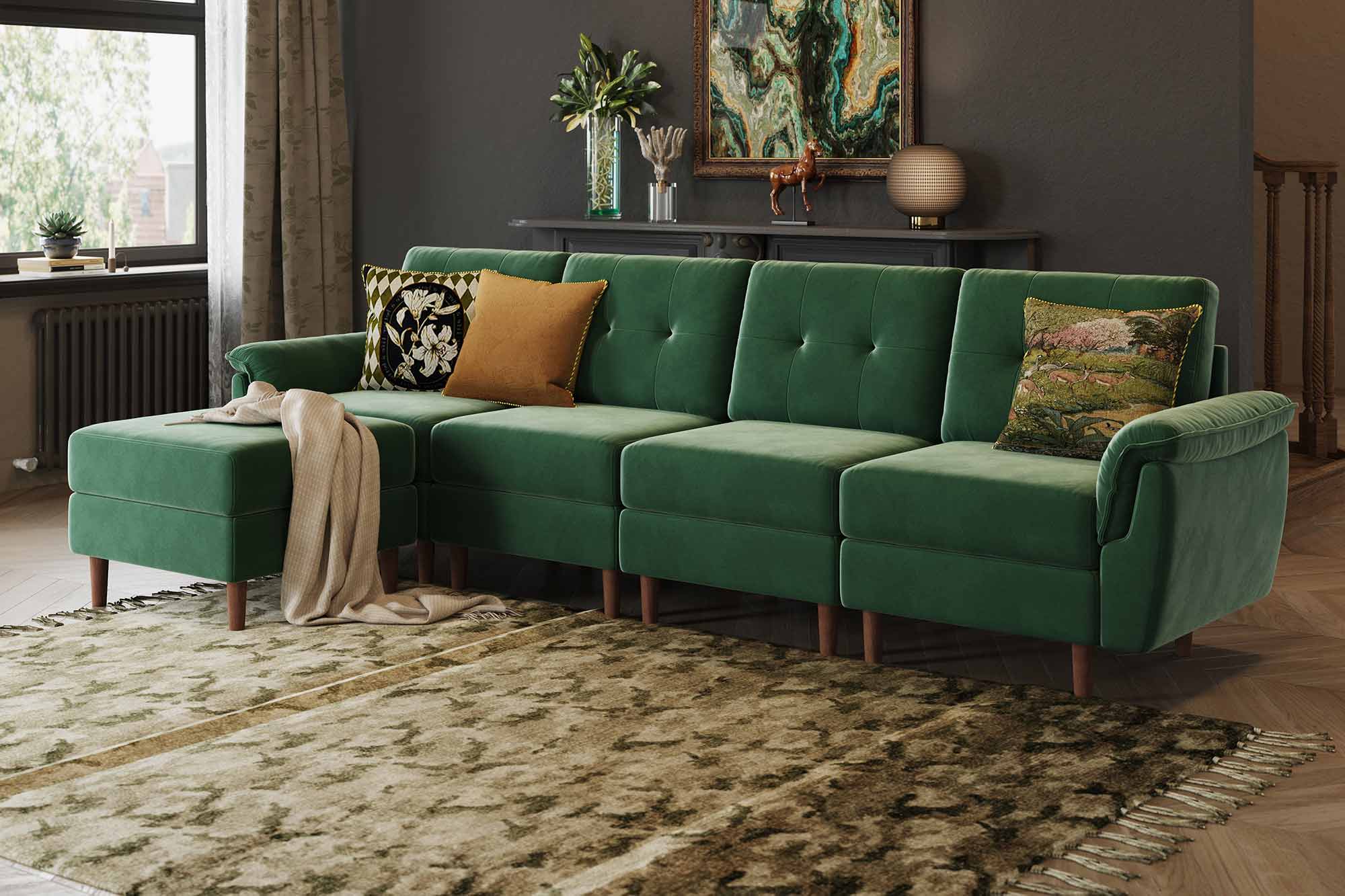 Nouveau canapé en tissu LINSY de style américain pour la décoration de la maison